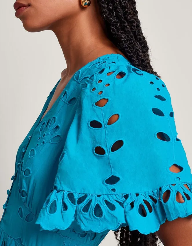 Women Beatrice Broderie Dress Blue Monsoon Dresses