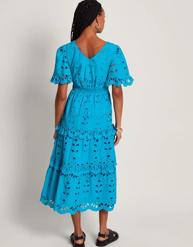 Women Beatrice Broderie Dress Blue Monsoon Dresses
