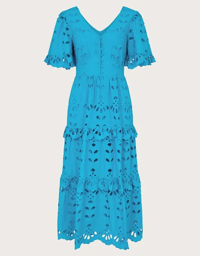 Women Beatrice Broderie Dress Blue Monsoon Dresses
