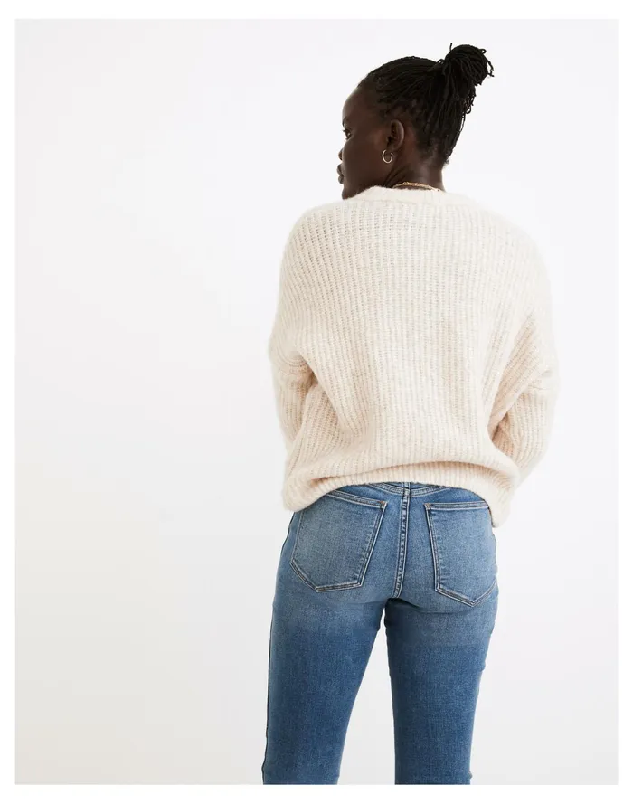 Women Belfiore Ribbed Pullover Sweater Heather Chalk Madewell Sweaters Women Belfiore Ribbed Pullover Sweater Heather Chalk Madewell Sweaters