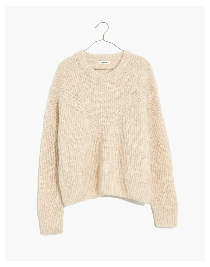 Women Belfiore Ribbed Pullover Sweater Heather Chalk Madewell Sweaters Women Belfiore Ribbed Pullover Sweater Heather Chalk Madewell Sweaters