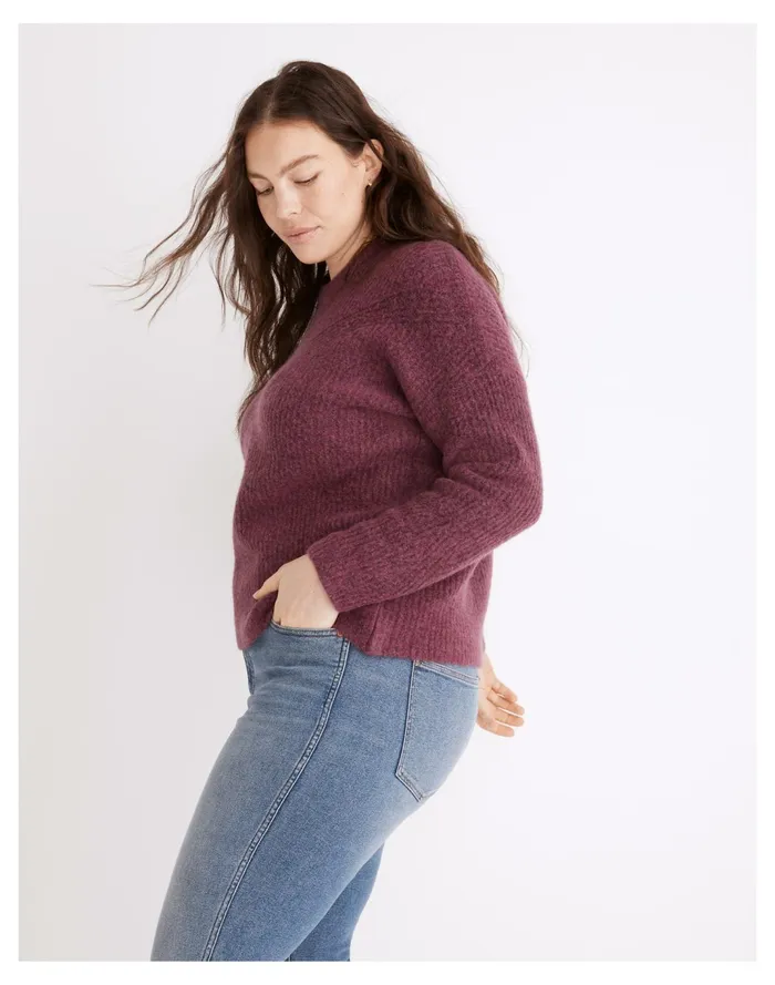 Women Belfiore Ribbed Pullover Sweater Heather Violet Madewell Sweaters Women Belfiore Ribbed Pullover Sweater Heather Violet Madewell Sweaters
