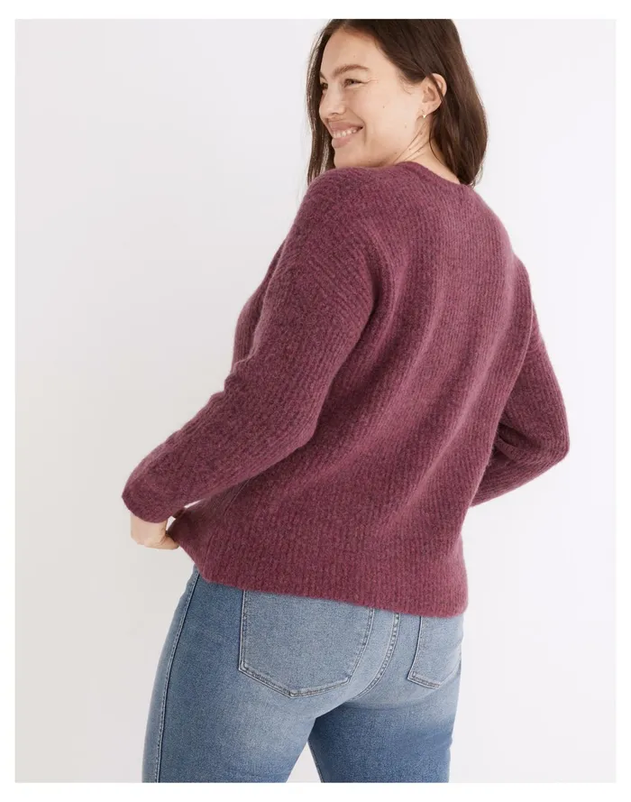 Women Belfiore Ribbed Pullover Sweater Heather Violet Madewell Sweaters Women Belfiore Ribbed Pullover Sweater Heather Violet Madewell Sweaters