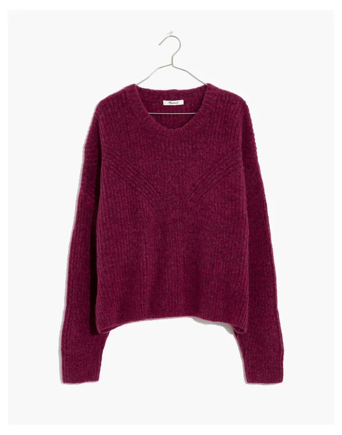 Women Belfiore Ribbed Pullover Sweater Heather Violet Madewell Sweaters Women Belfiore Ribbed Pullover Sweater Heather Violet Madewell Sweaters