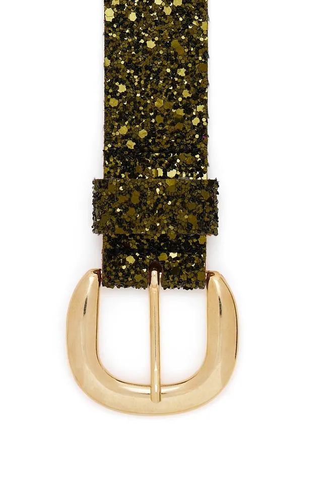 Women Belt Nelma Olive Ceinture Paillete Verte Des Petits Hauts Belts