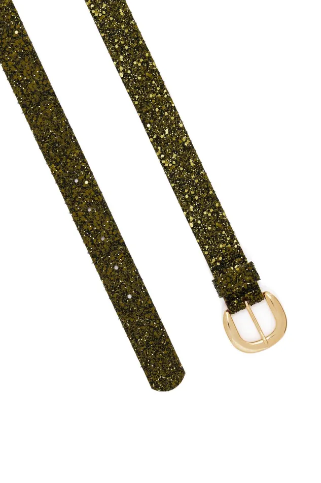 Women Belt Nelma Olive Ceinture Paillete Verte Des Petits Hauts Belts