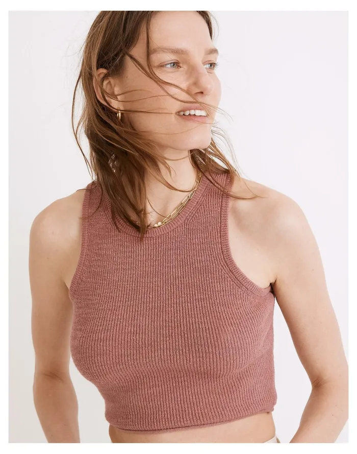 Women Birchmoor Sweater Tank Heather Jam Madewell Sweaters Women Birchmoor Sweater Tank Heather Jam Madewell Sweaters