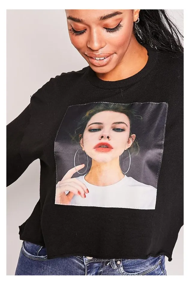 Women Black Sweater 034Woman Head034 Black Brentiny Paris Sweaters and Sweatshirts