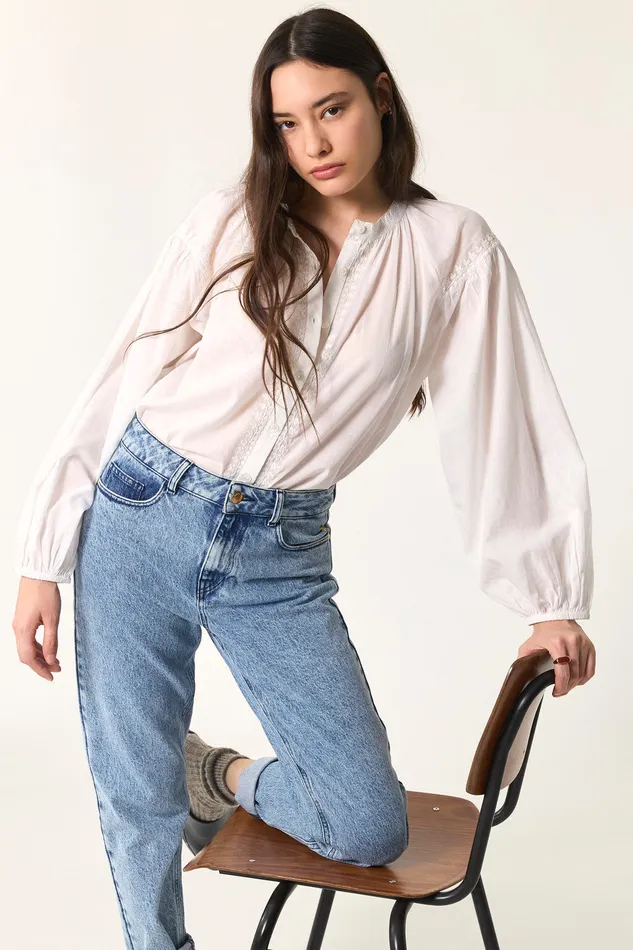 Women Blouse Renee Ecru Blouse Coton cru Des Petits Hauts Blouses Shirts and Tops