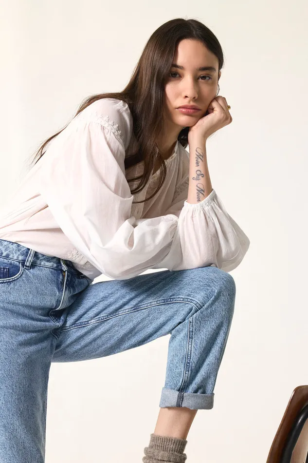 Women Blouse Renee Ecru Blouse Coton cru Des Petits Hauts Blouses Shirts and Tops