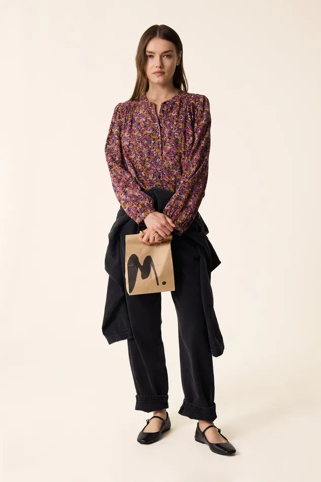 Women Blouse Tamtam Autumn Blouse Viscose Multicolore Des Petits Hauts Blouses Shirts and Tops