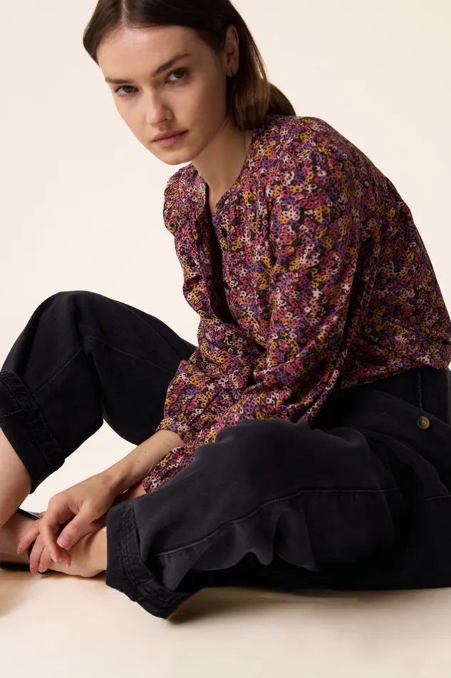 Women Blouse Tamtam Autumn Blouse Viscose Multicolore Des Petits Hauts Blouses Shirts and Tops