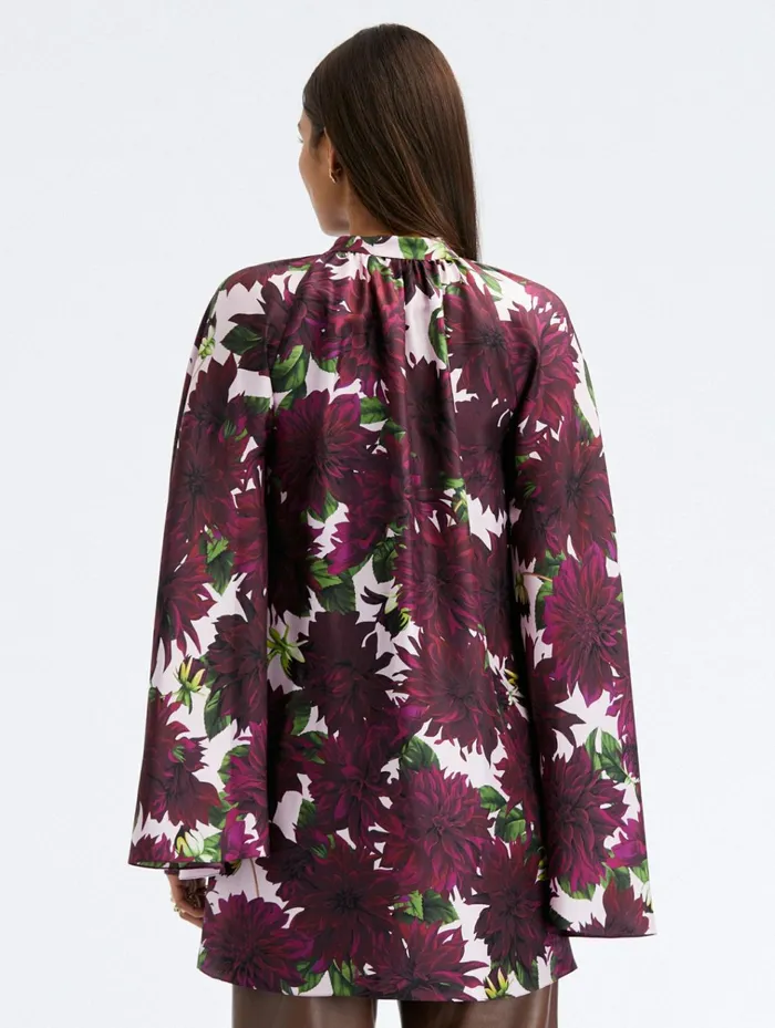 Women Blouses and Knits Oscar De La Renta Dahlia Silk Twill Drape Detail Blouse Burgundypink Women Blouses and Knits Oscar De La Renta Dahlia Silk Twill Drape Detail Blouse Burgundypink