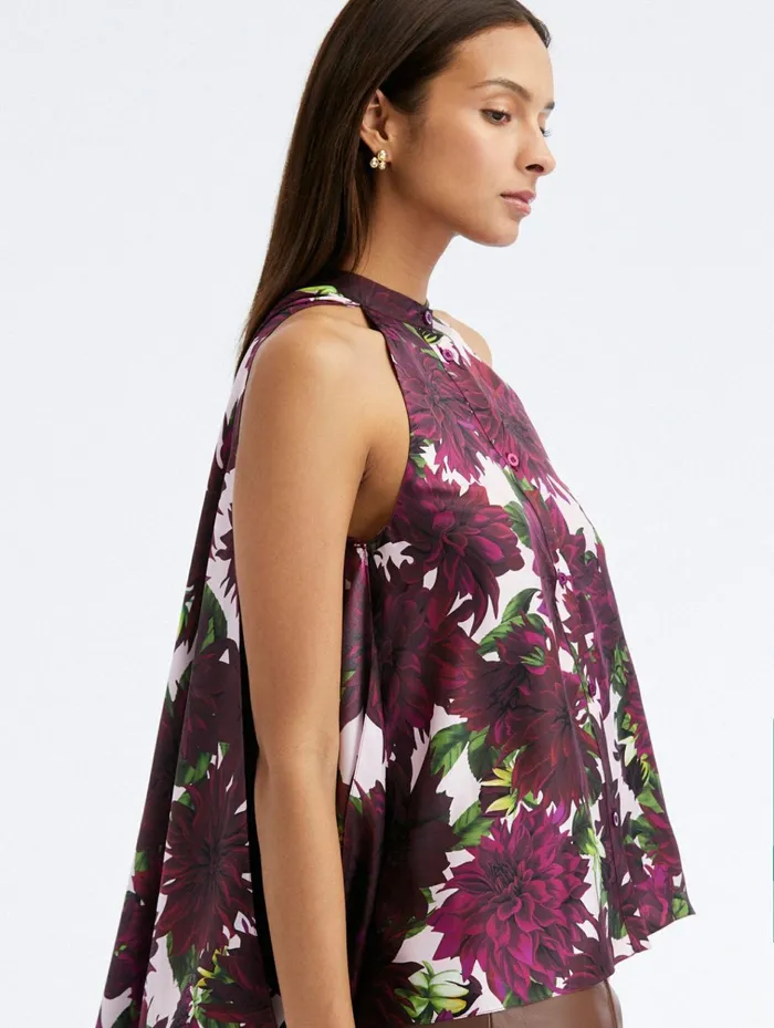 Women Blouses and Knits Oscar De La Renta Dahlia Silk Twill Drape Detail Blouse Burgundypink Women Blouses and Knits Oscar De La Renta Dahlia Silk Twill Drape Detail Blouse Burgundypink