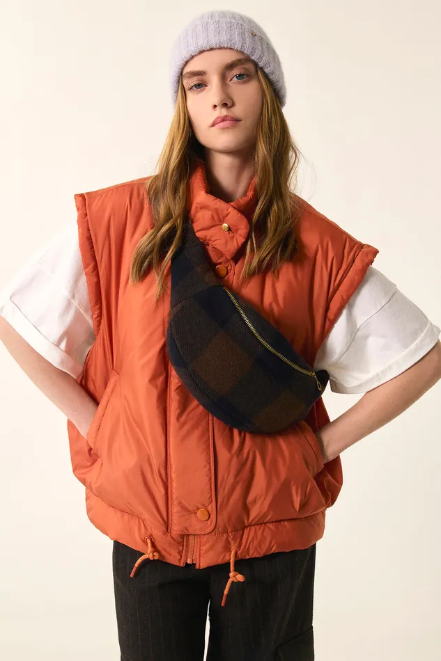 Women Bodywarmer Neletta Lave Veste Sans Manches Polyester Orange Des Petits Hauts Coats and Jackets Women Bodywarmer Neletta Lave Veste Sans Manches Polyester Orange Des Petits Hauts Coats and Jackets