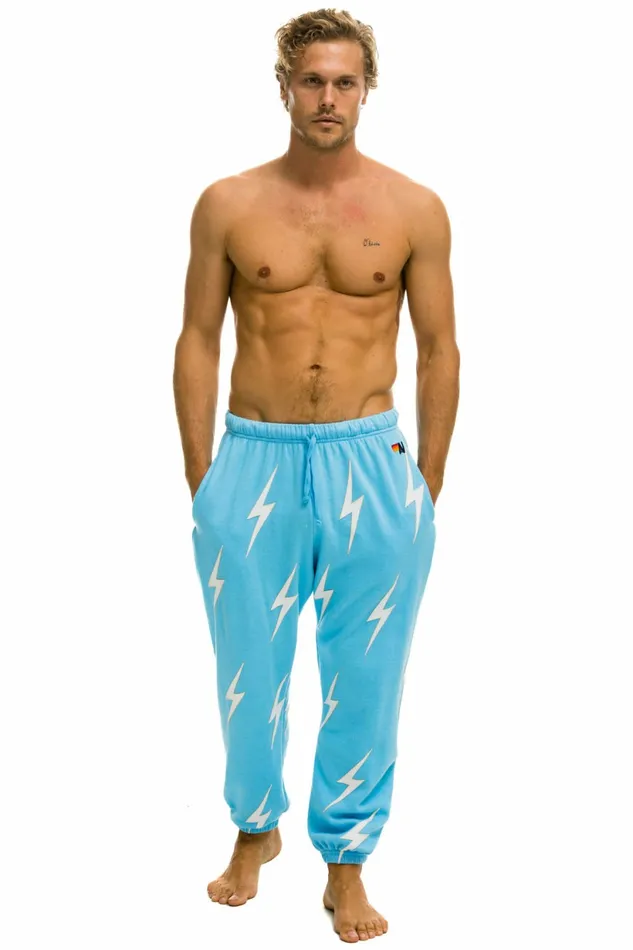 Women BOLT STITCH REPEAT SWEATPANTS 8211 SKY WHITE Aviator Nation BoltCollection
