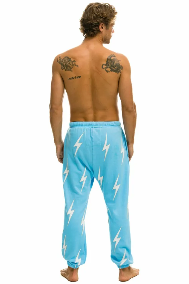 Women BOLT STITCH REPEAT SWEATPANTS 8211 SKY WHITE Aviator Nation BoltCollection