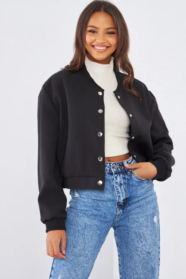 Women Bomber Noir Black Brentiny Paris Jackets