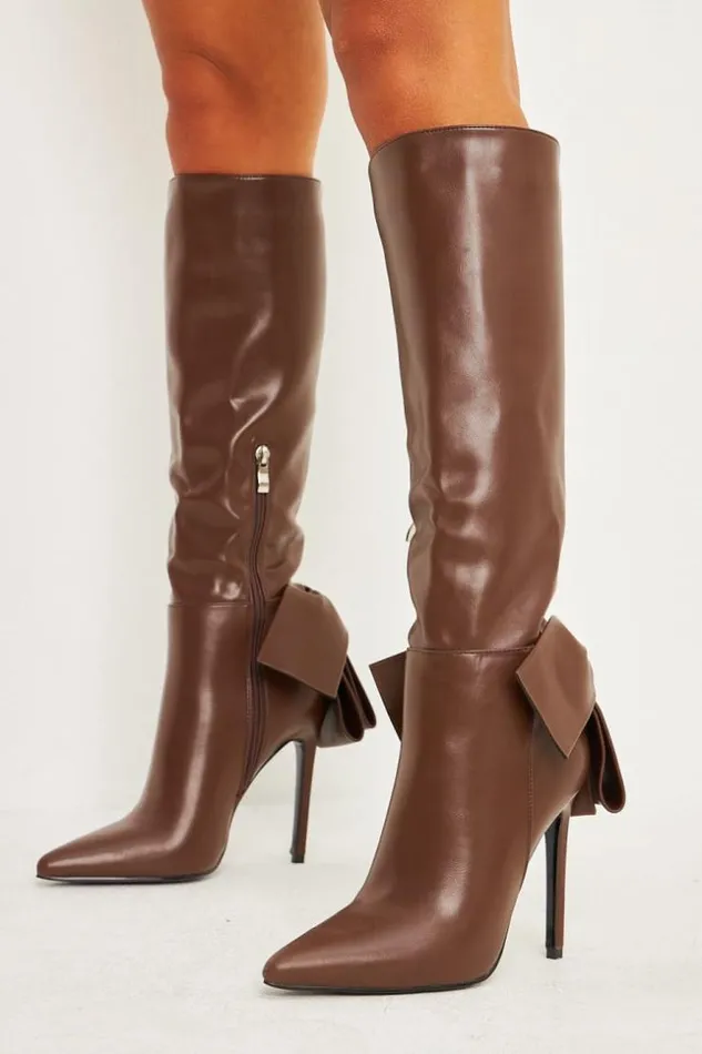 Women Bottes Pointues Marron Laqu Talon Aiguille Brown Brentiny Paris Ankle Boots 8211 Boots