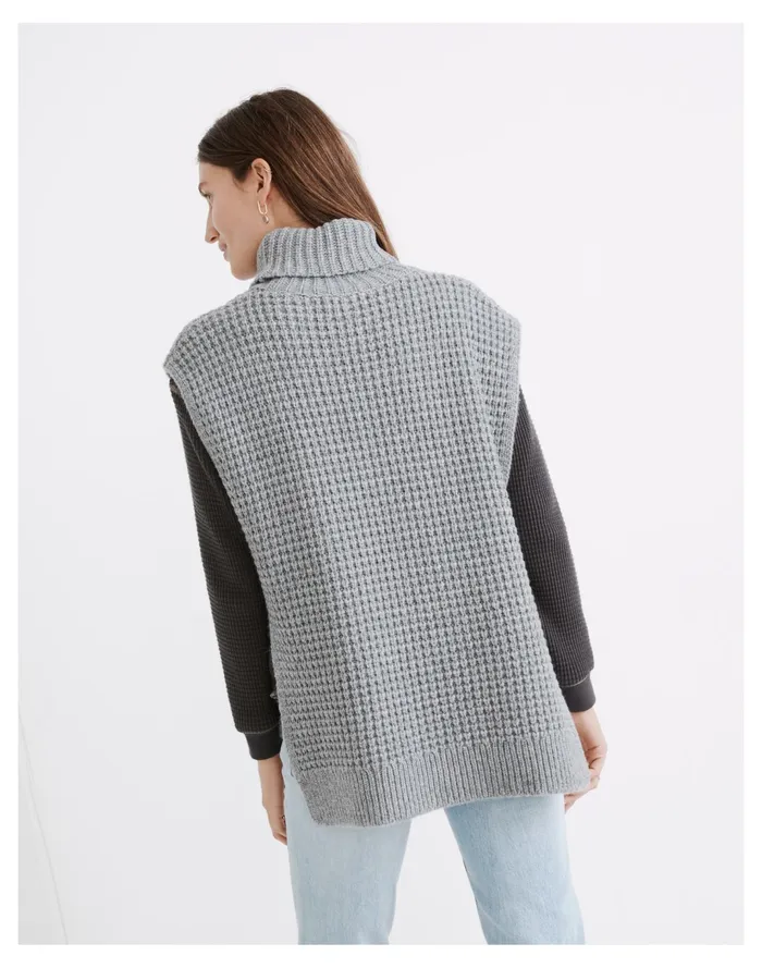 Women Bournville Waffle Sweater Vest Heather Thunder Madewell Sweaters Women Bournville Waffle Sweater Vest Heather Thunder Madewell Sweaters