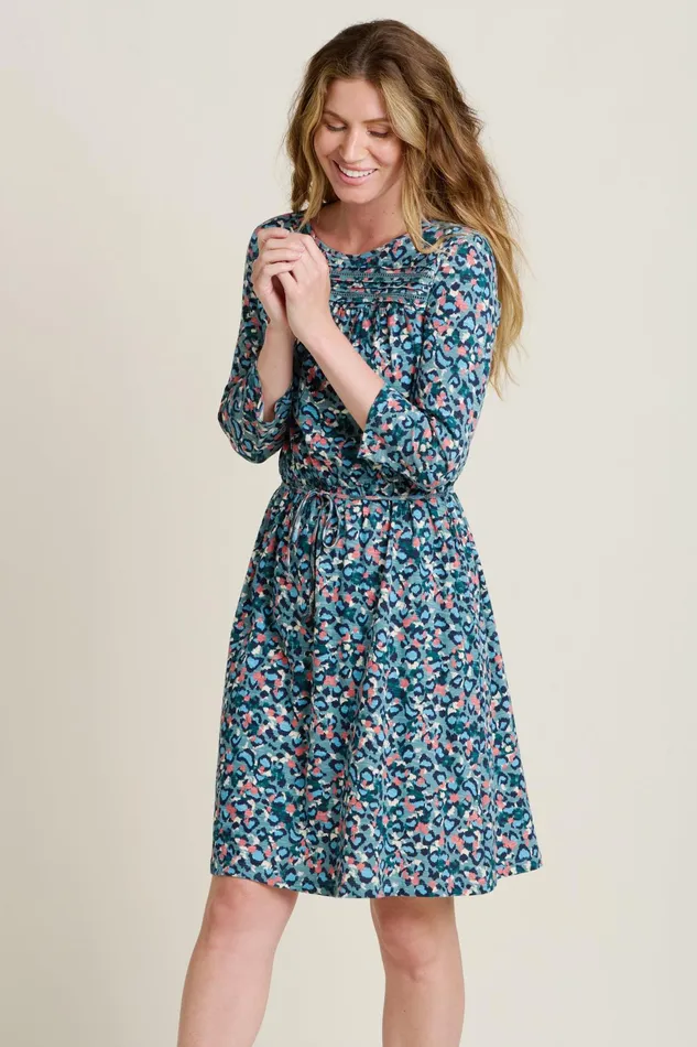 Women Brakeburn Dresses Blue Brushed Leopard Dress