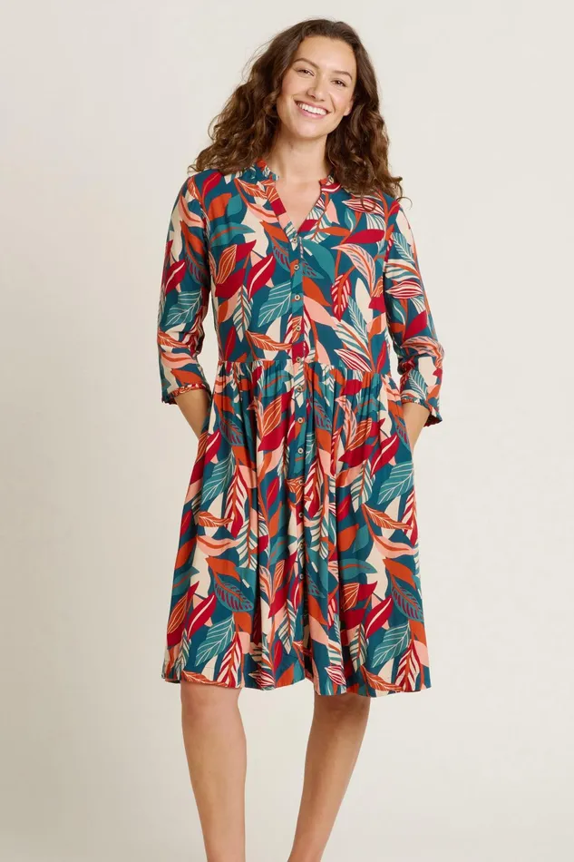 Women Brakeburn Dresses Green Evergreen Leaves Dress