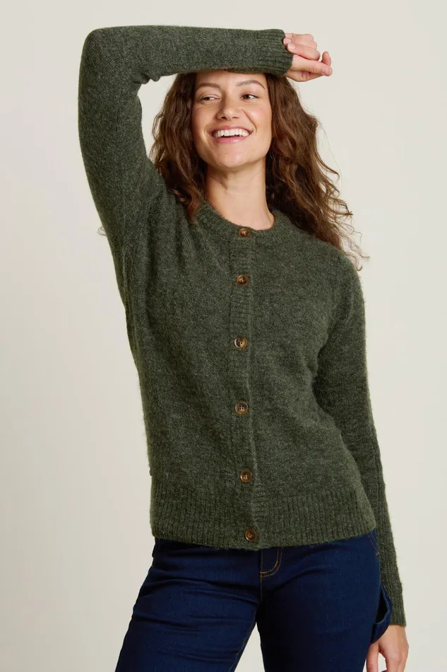 Women Brakeburn Knitwear Green Rib Stitch Classic Cardigan