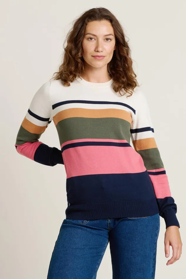 Women Brakeburn Knitwear Multicoloured Horizon Stripe Knitted Crew Neck
