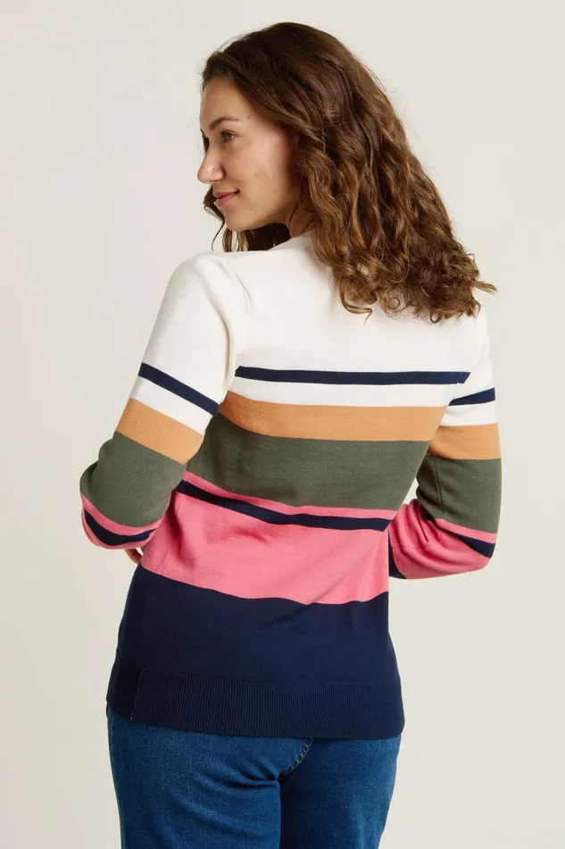 Women Brakeburn Knitwear Multicoloured Horizon Stripe Knitted Crew Neck