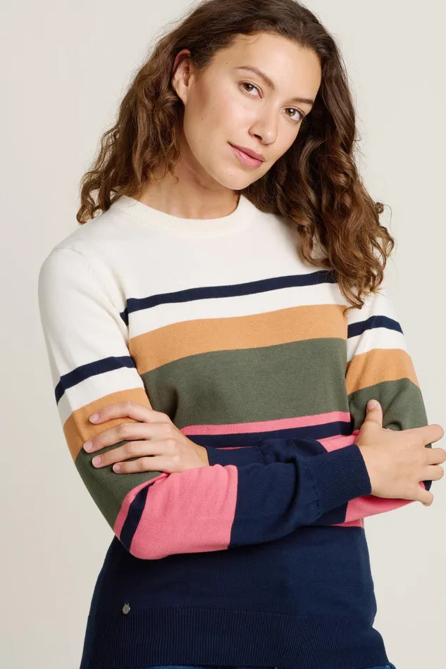 Women Brakeburn Knitwear Multicoloured Horizon Stripe Knitted Crew Neck