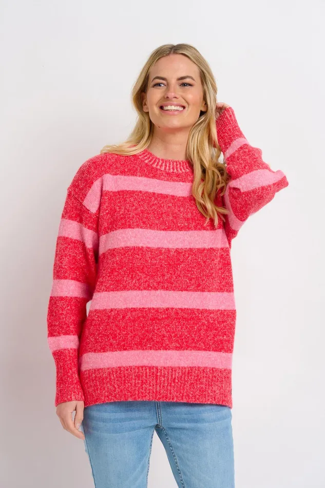 Women Brakeburn Knitwear Pink Sunset Knitted Crew