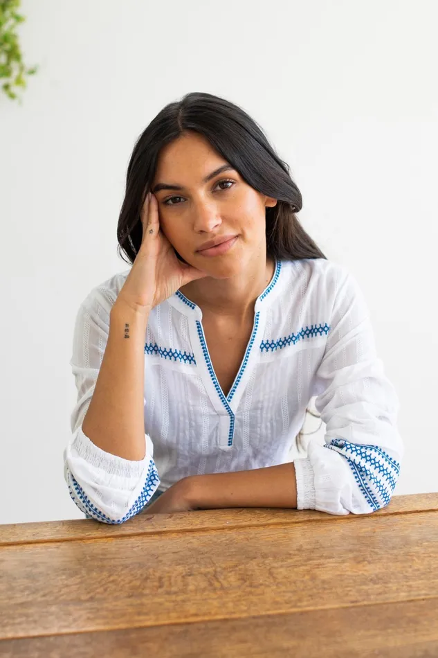 Women Brakeburn Shirts White Nattie Embroidered Blouse