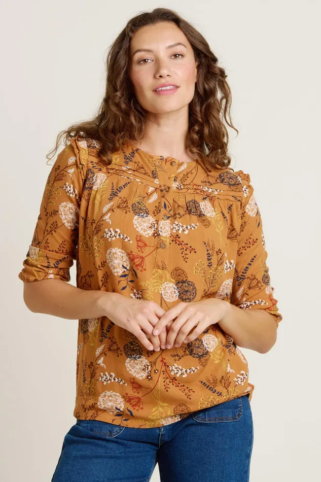 Women Brakeburn Tops TShirts And Vests Gold Meadow Blouse