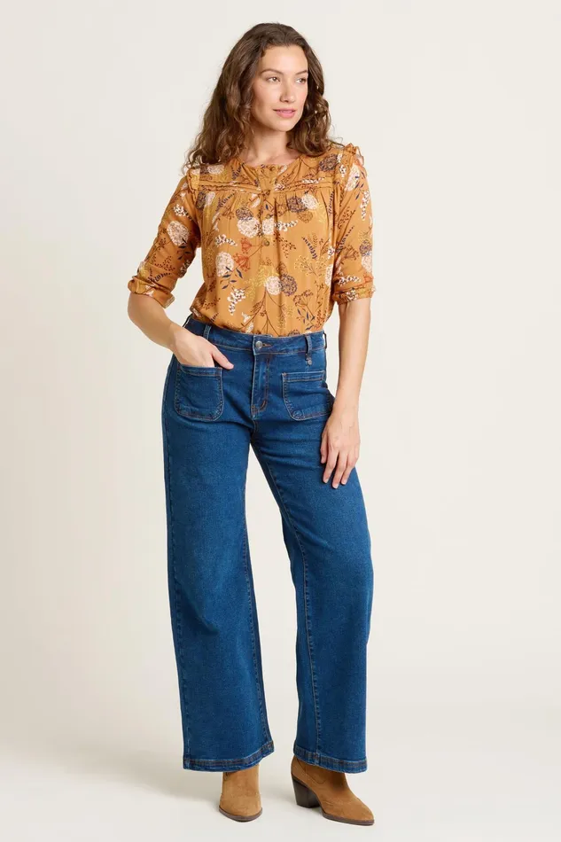 Women Brakeburn Tops TShirts And Vests Gold Meadow Blouse