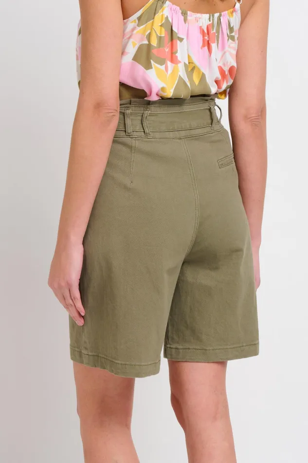 Women Brakeburn Trousers Skirts and Shorts Khaki Paperbag Shorts