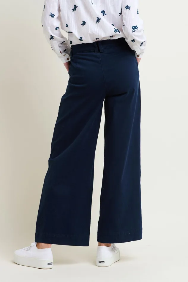 Women Brakeburn Trousers Skirts and Shorts Navy Double Pleat Front Trousers
