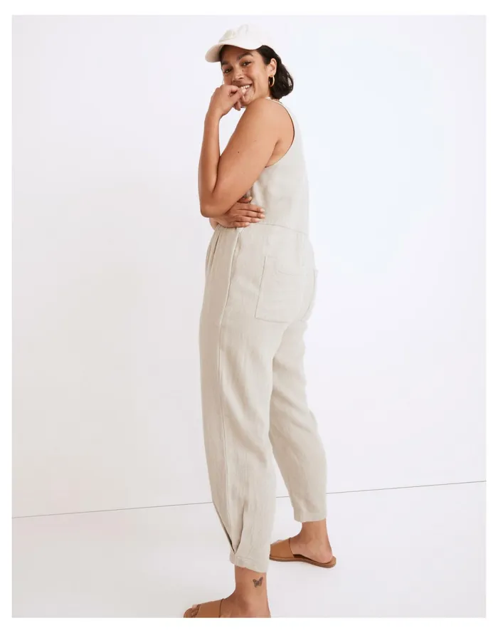 Women Breezewoven Linen Blend Tank Jumpsuit Ashen Sage Madewell Jumpsuits and Overalls Women Breezewoven Linen Blend Tank Jumpsuit Ashen Sage Madewell Jumpsuits and Overalls