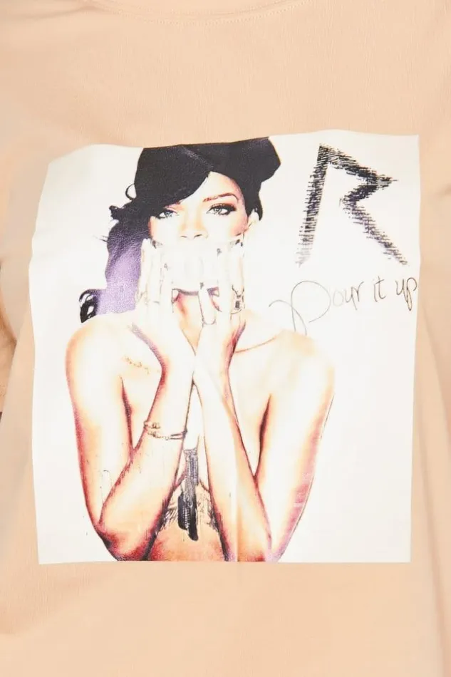 Women Brown 034Pour It Up034 TShirt Brown Brentiny Paris TShirts