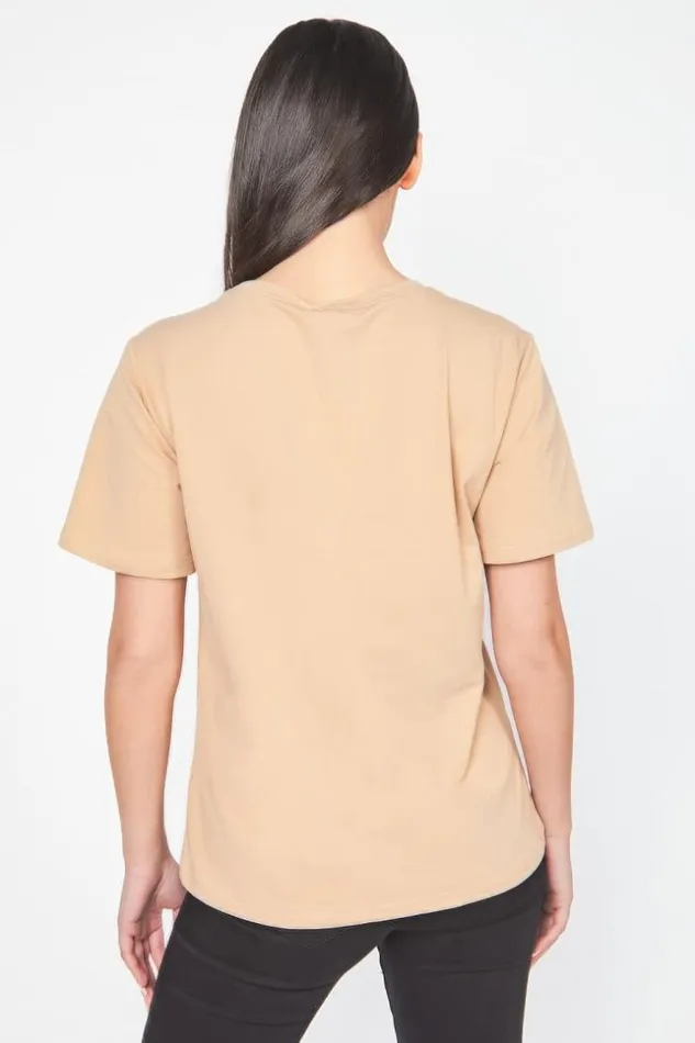 Women Brown 034Pour It Up034 TShirt Brown Brentiny Paris TShirts