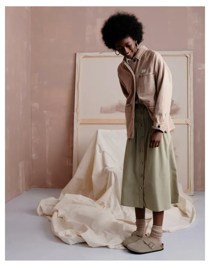 Women Button Front Pintuck Midi Skirt Muted Olive Madewell Skirts Women Button Front Pintuck Midi Skirt Muted Olive Madewell Skirts
