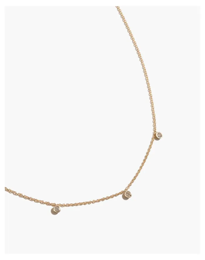 Women BYCHARI 3 DIAMOND NECKLACE Gold Madewell Fine Jewelry