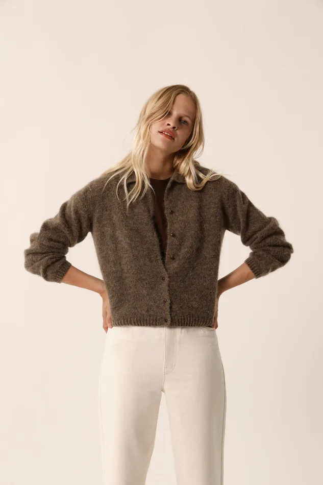 Women Cardigan Anouk Galet Gilet Alpaga Superfine Gris Beige Des Petits Hauts Jumpers and Cardigans Women Cardigan Anouk Galet Gilet Alpaga Superfine Gris Beige Des Petits Hauts Jumpers and Cardigans