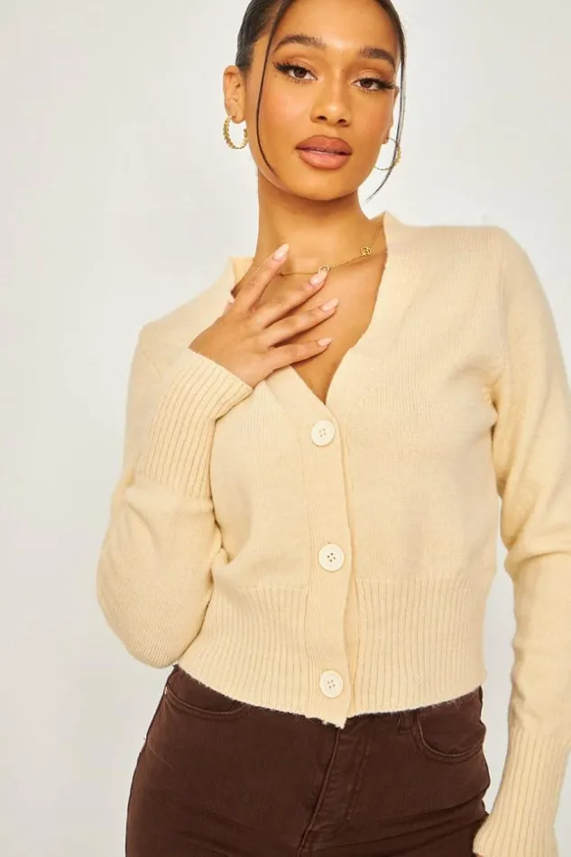 Women Cardigan In Beige Beige Brentiny Paris Cardigans