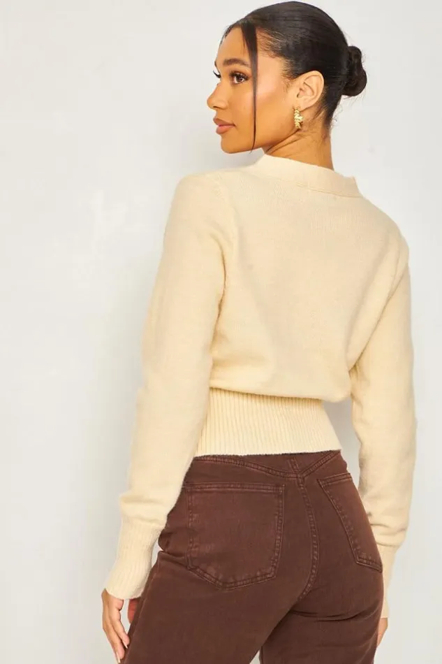 Women Cardigan In Beige Beige Brentiny Paris Cardigans