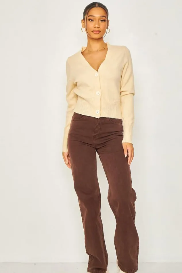 Women Cardigan In Beige Beige Brentiny Paris Cardigans