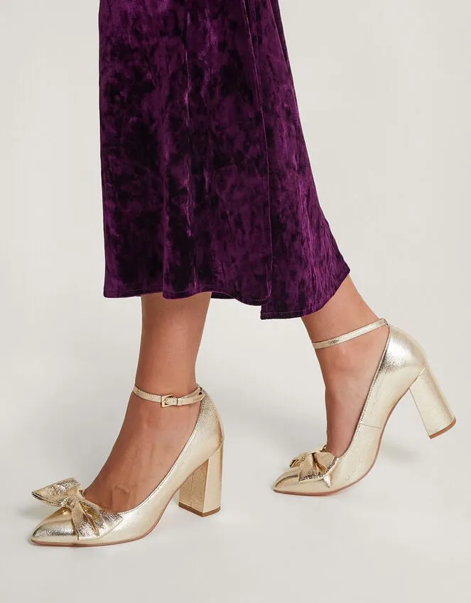 Women Cathy Bow Heeled Shoes Gold Monsoon Heels
