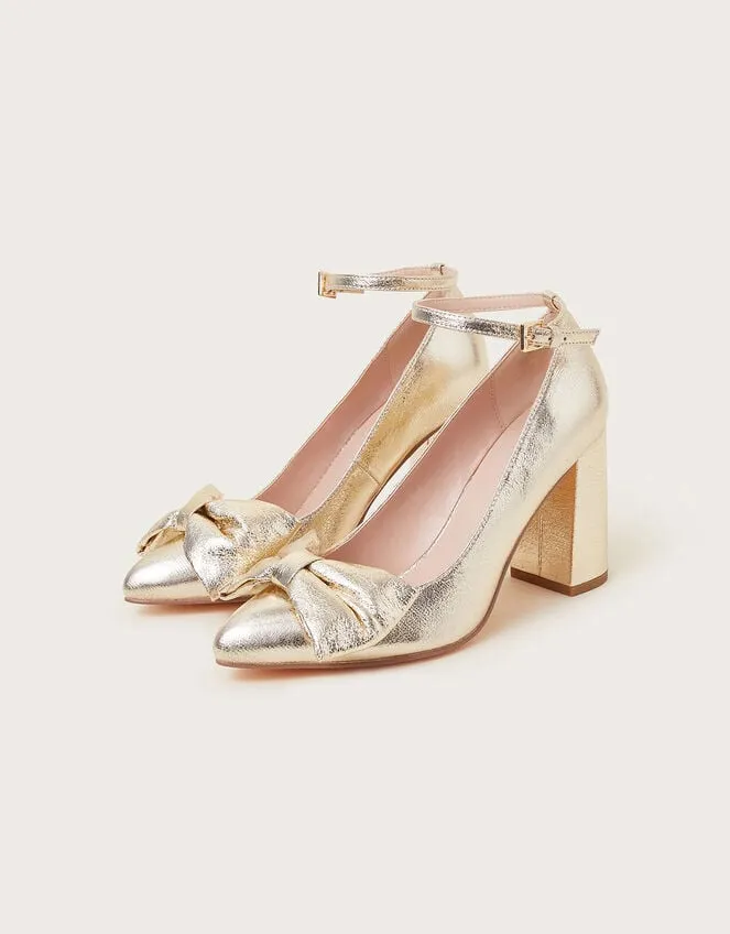 Women Cathy Bow Heeled Shoes Gold Monsoon Heels