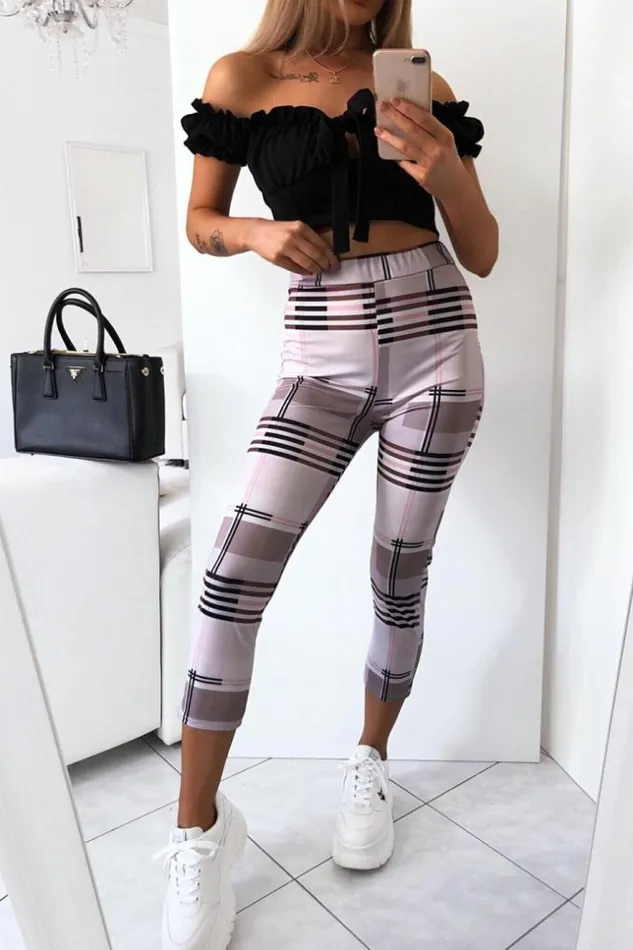 Women Checked Trousers Brentiny Paris Pants