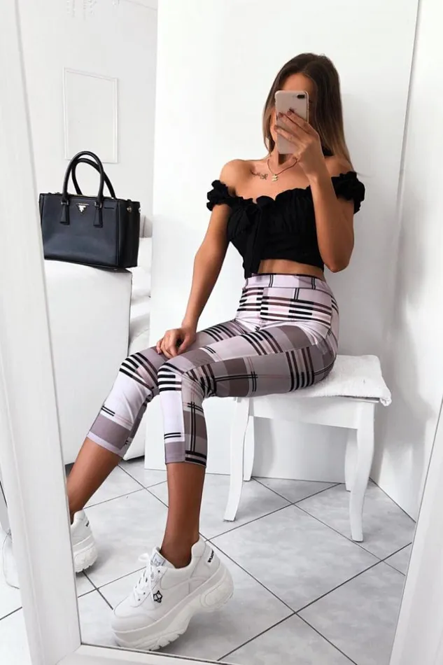 Women Checked Trousers Brentiny Paris Pants