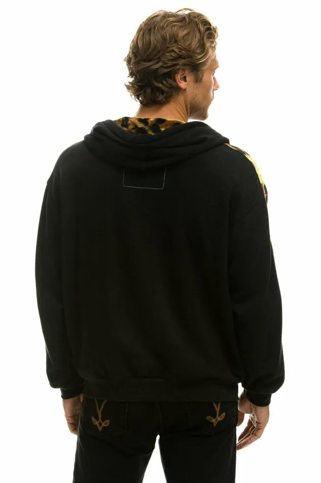 Women CHEETAH STRIPE RELAXED ZIP HOODIE WITH POCKETS 8211 BLACK CHEETAH Aviator Nation Hoodies Women CHEETAH STRIPE RELAXED ZIP HOODIE WITH POCKETS 8211 BLACK CHEETAH Aviator Nation Hoodies